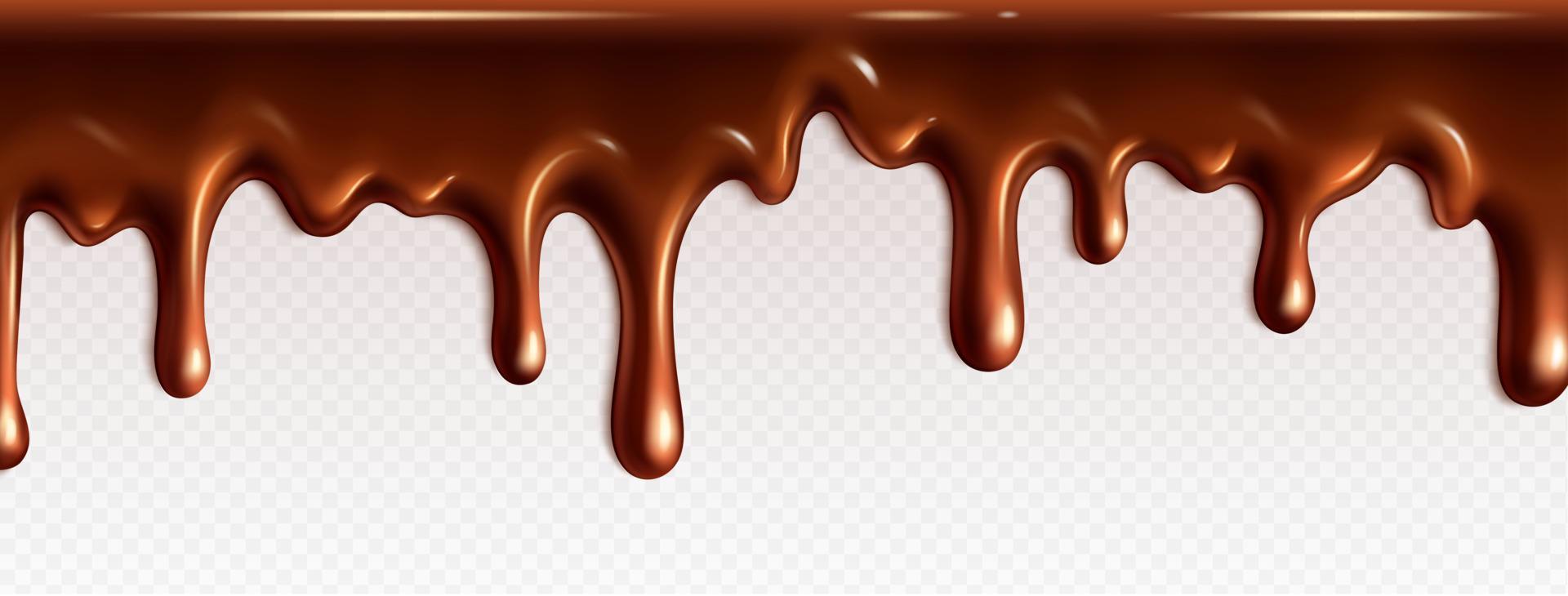 realistisch druipend chocola structuur vector grens
