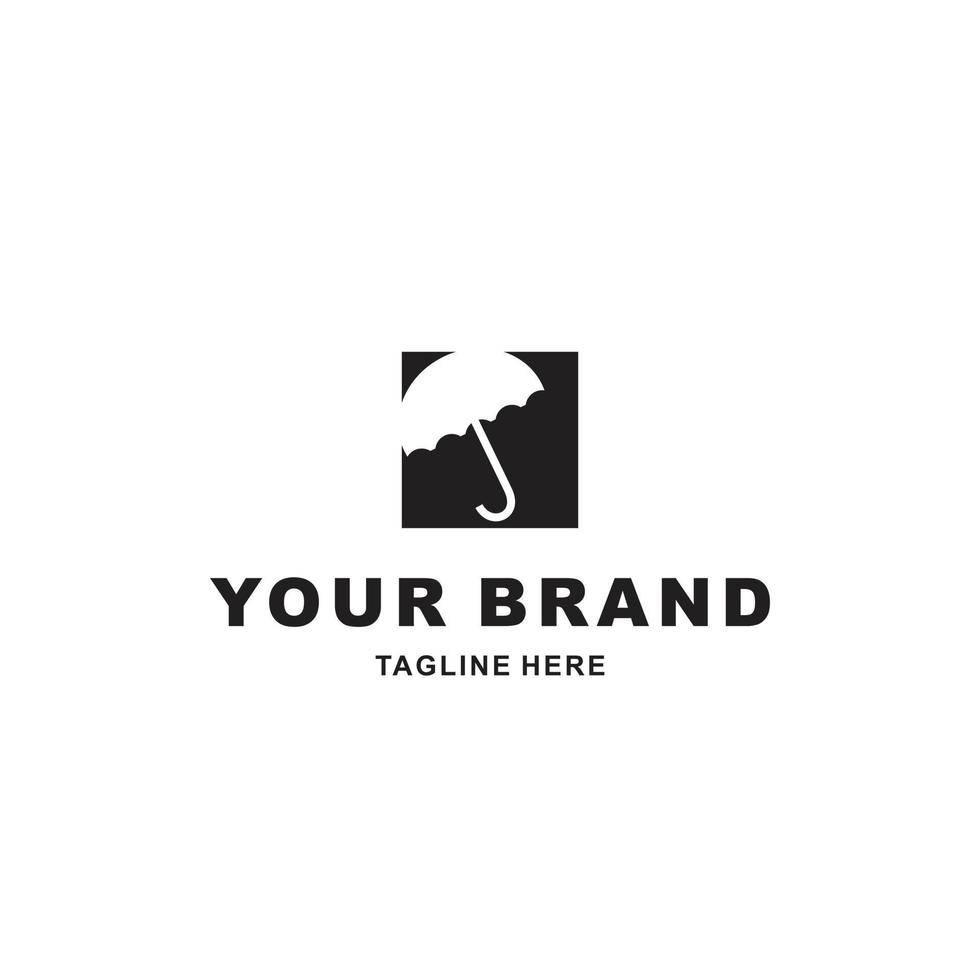 paraplu logo in een zwart doos is geschikt voor uw financiën bedrijf vector