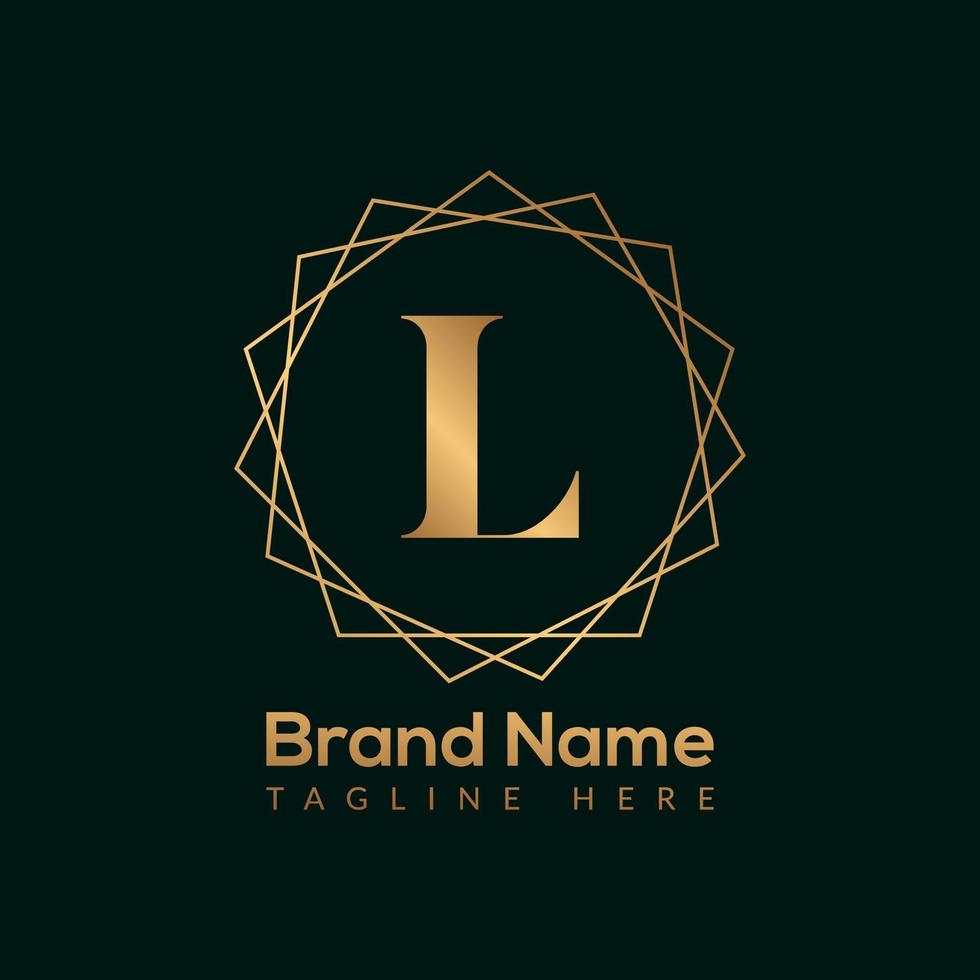 luxe brief l goud koningin ontwerp logo. elegant goud logo ontwerp consept voor boetiek, restaurant, bruiloft onderhoud, hotel of bedrijf identiteit vector