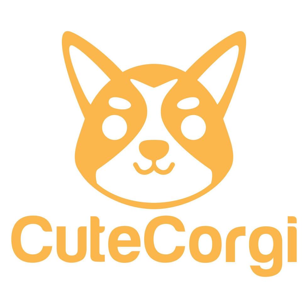 schattig kawaii puppy pembroke welsh sable corgi hond mascotte tekenfilm logo ontwerp icoon illustratie karakter hand- getrokken. geschikt voor elke categorie van bedrijf, bedrijf, merk Leuk vinden huisdier winkel vector