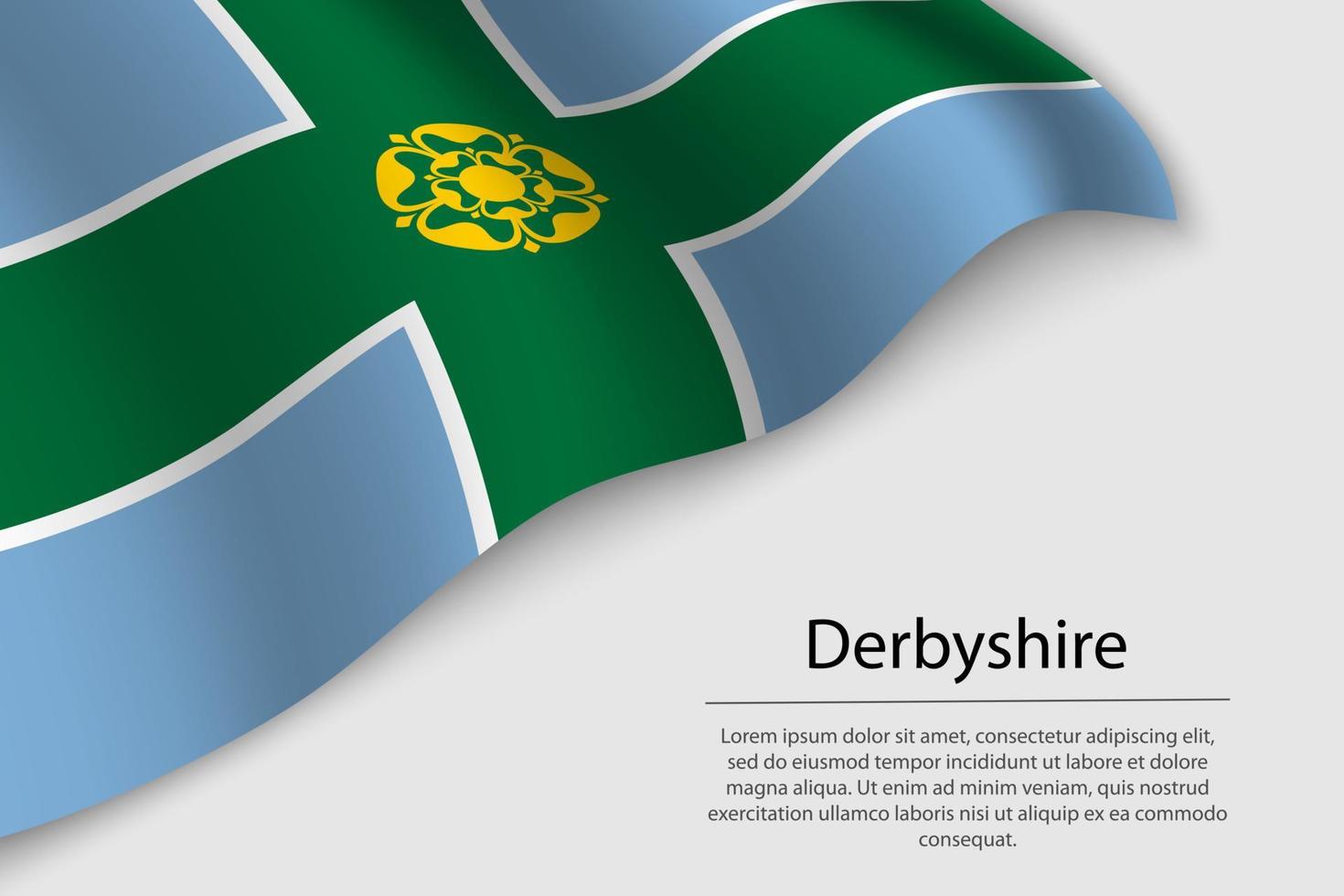 Golf vlag van Derbyshire is een provincie van Engeland. banier of lint vector