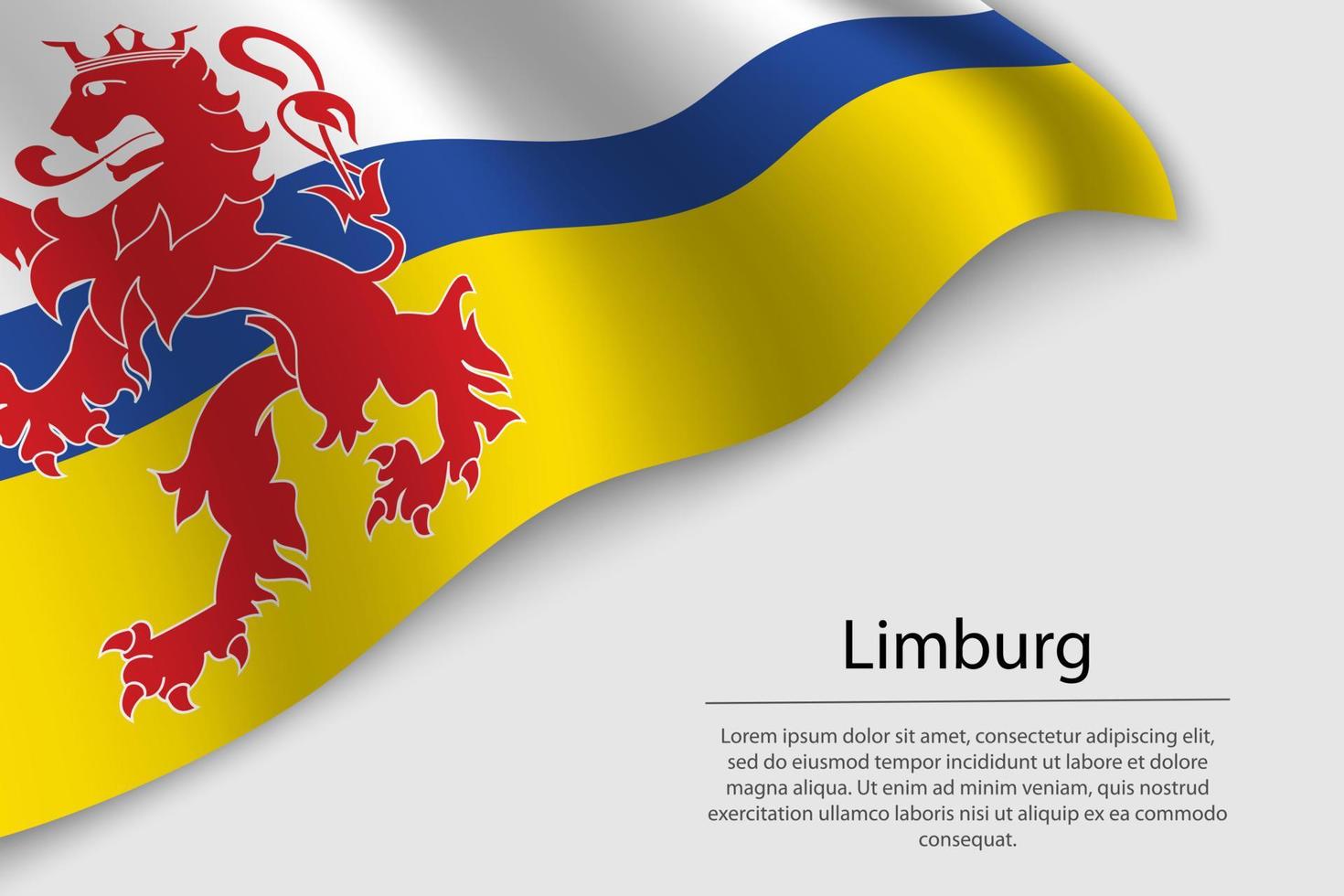 Golf vlag van limburg is een provincie van nederland. banier of rib vector