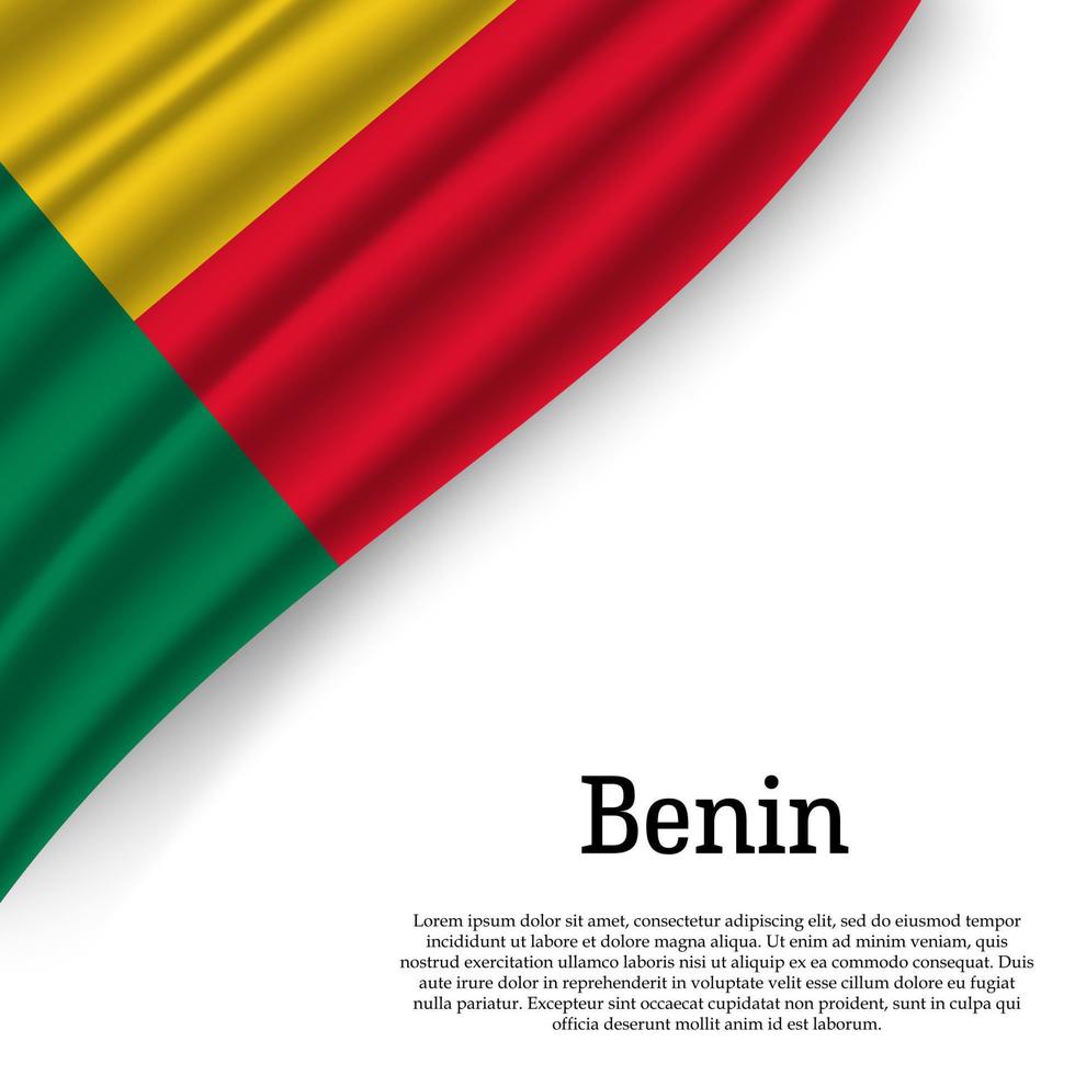 golvend vlag van Benin vector