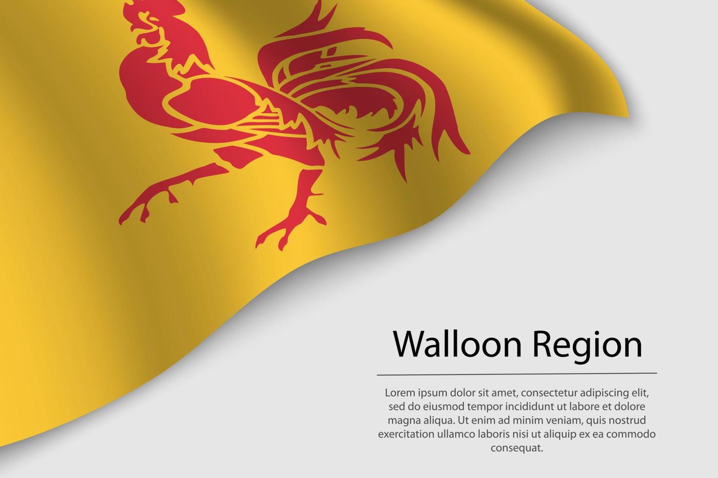 Golf vlag van Waals regio is een regio van belgie vector