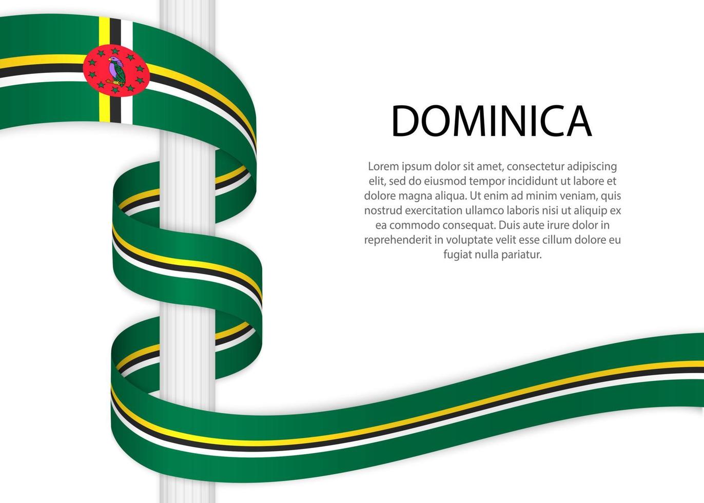 golvend lint Aan pool met vlag van dominiek. sjabloon voor indepe vector