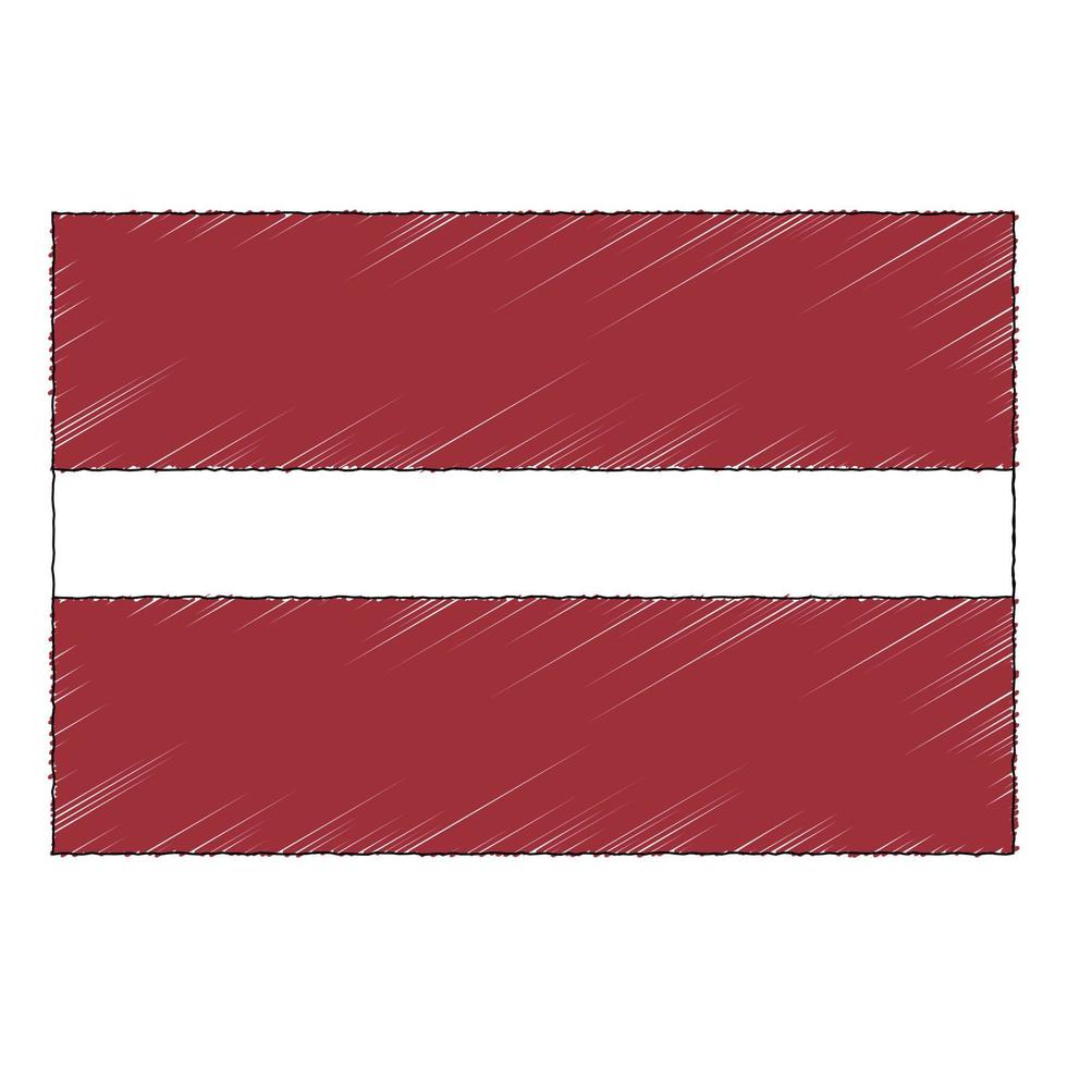 hand- getrokken schetsen vlag van Letland. tekening stijl icoon vector
