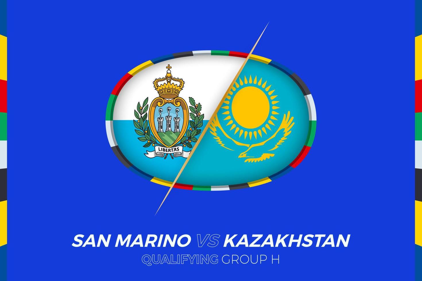 san marino vs Kazachstan icoon voor Europese Amerikaans voetbal toernooi kwalificatie, groep h. vector