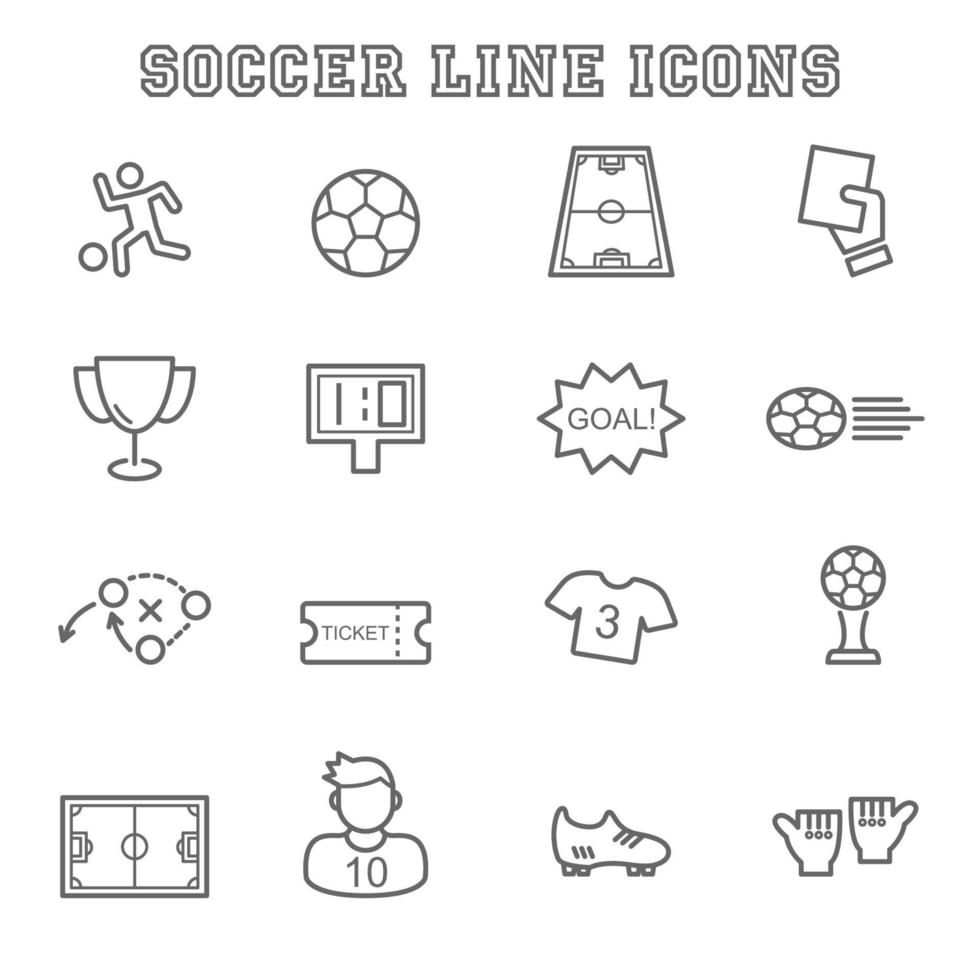 voetbal lijn pictogrammen vector