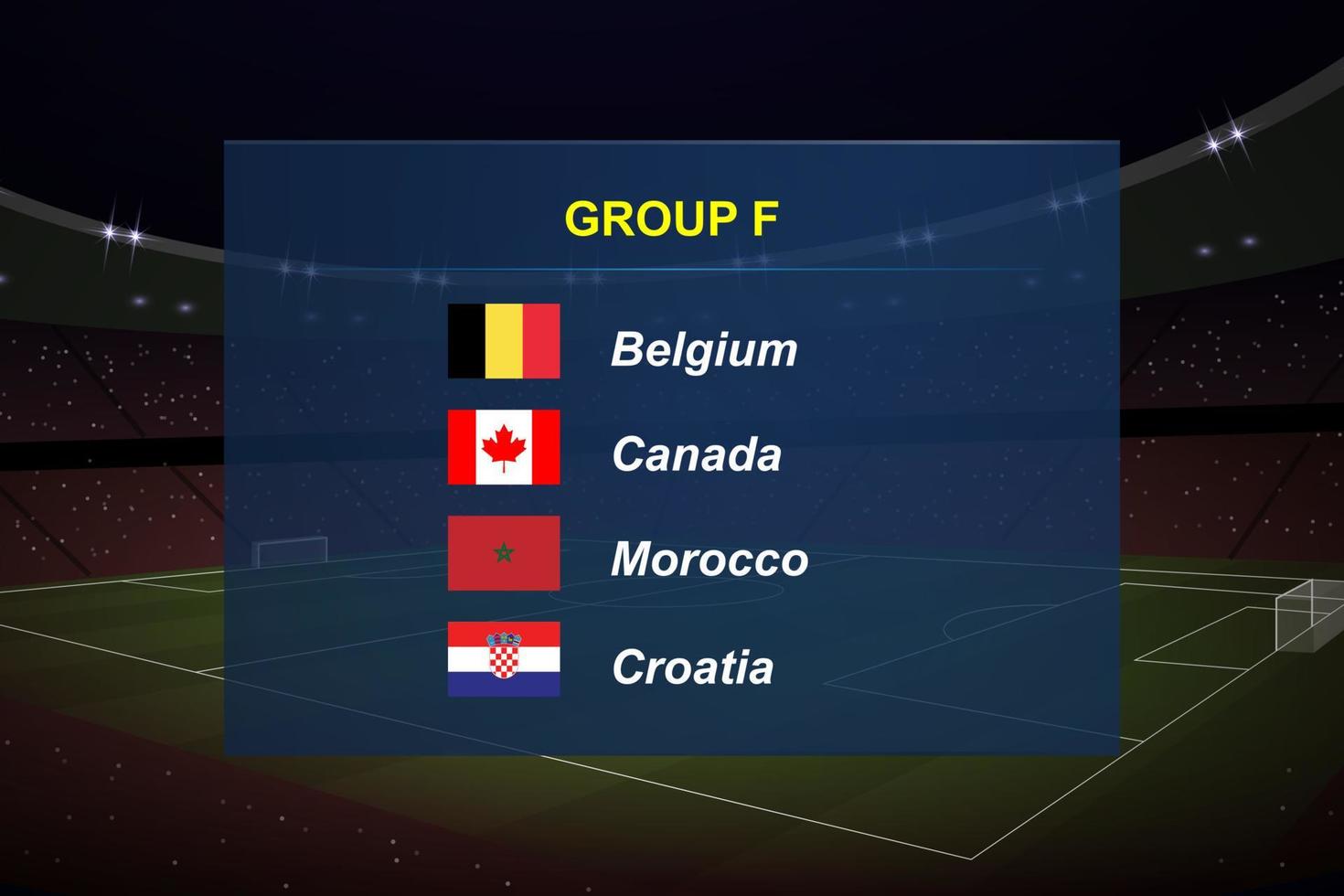 wereld toernooi groep. voetbal toernooi uitzending grafisch sjabloon. vector