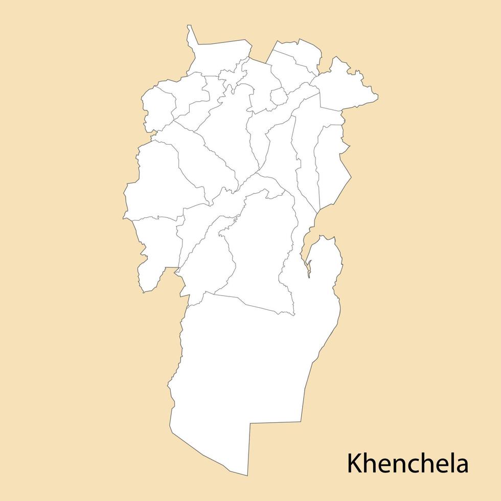 hoog kwaliteit kaart van khenchela is een provincie van Algerije vector