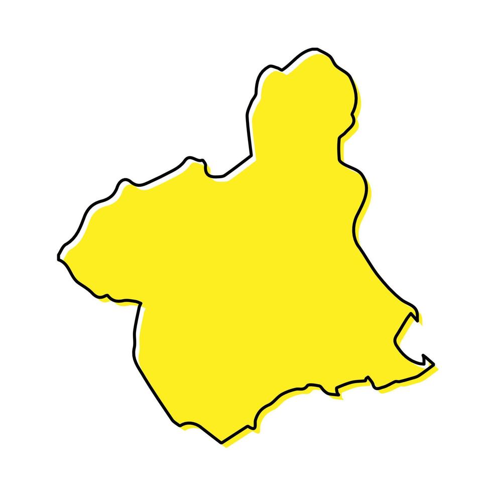gemakkelijk schets kaart van Murcia is een regio van Spanje vector