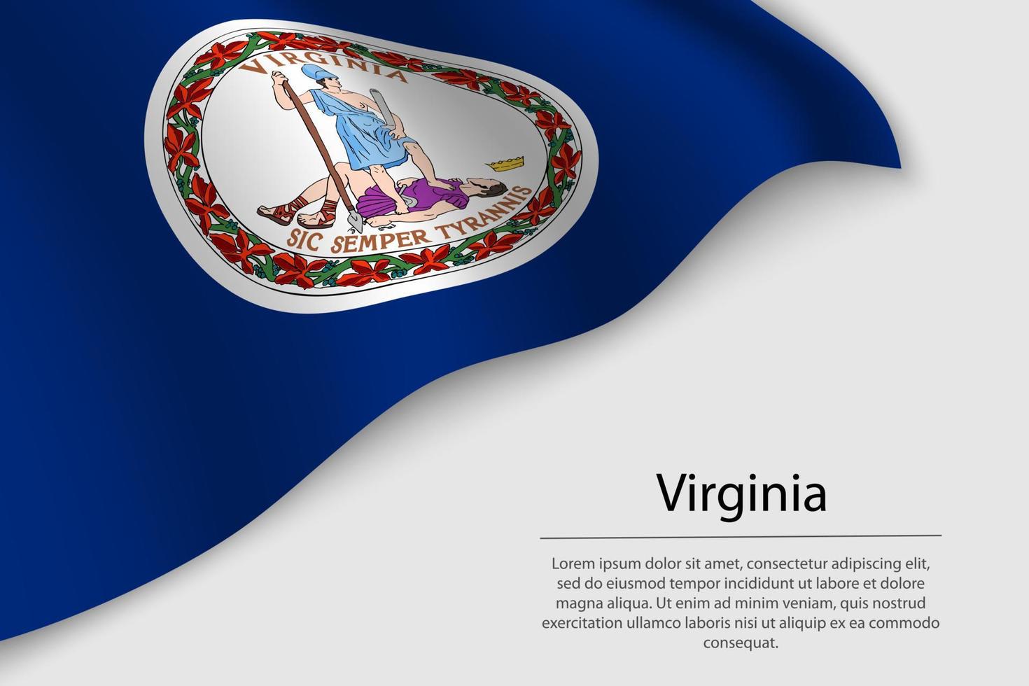 Golf vlag van Virginia is een staat van Verenigde staten. vector