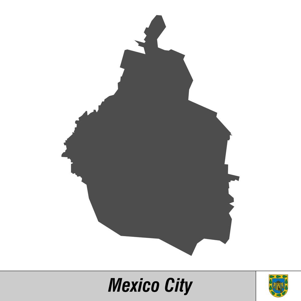 hoog kwaliteit kaart met vlag staat van Mexico vector
