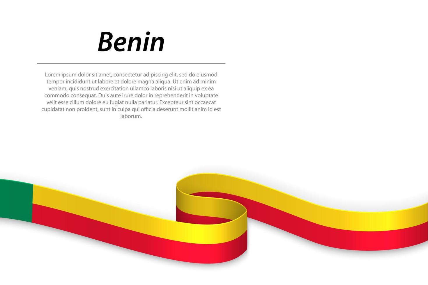 golvend lint of banier met vlag van Benin vector