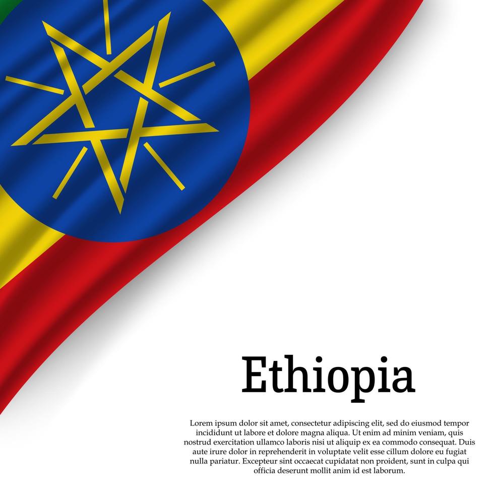 golvend vlag van Ethiopië vector