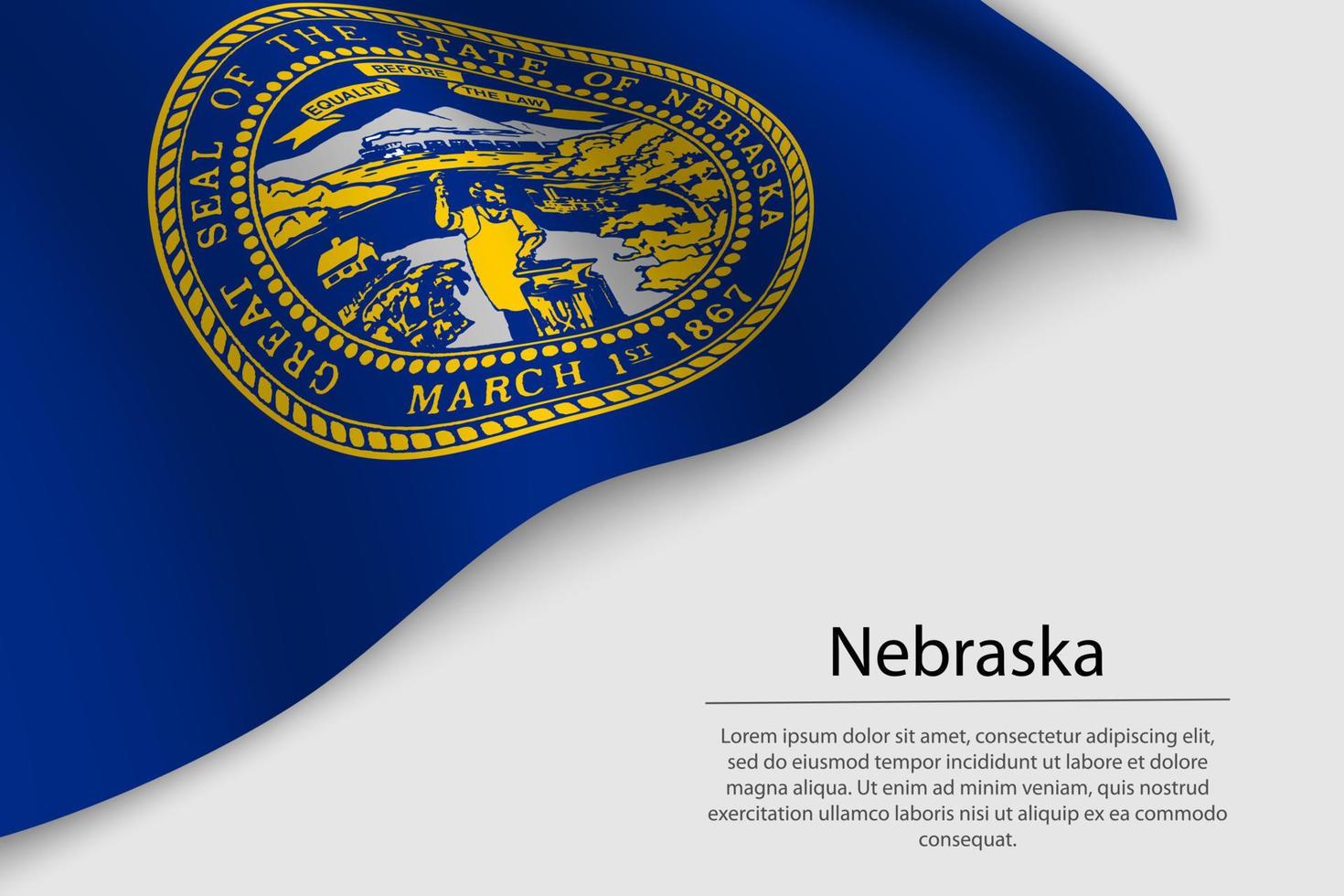 Golf vlag van Nebraska is een staat van Verenigde staten. vector