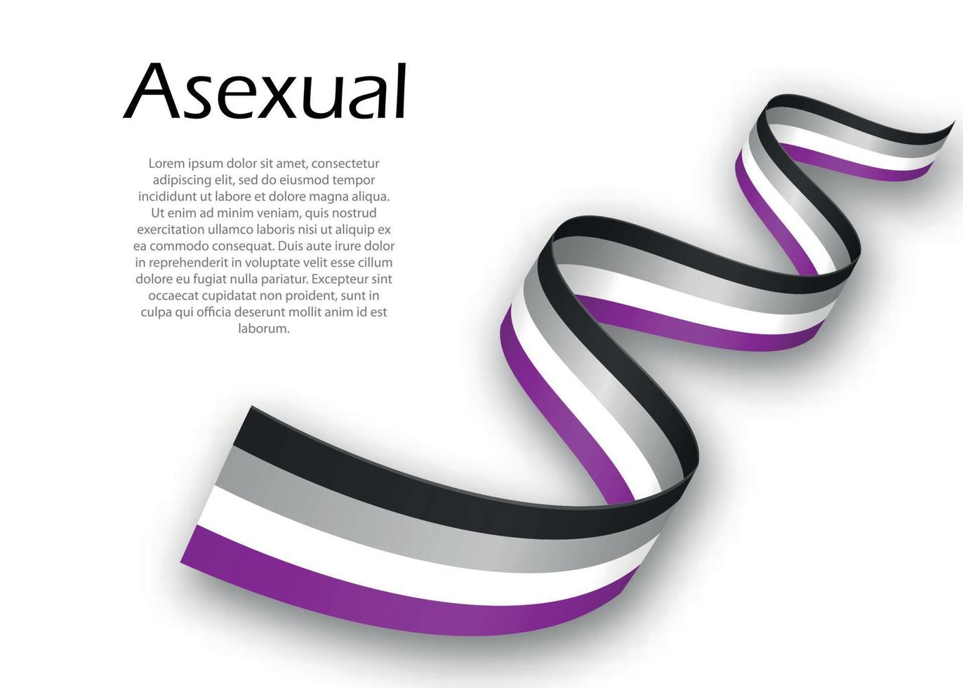 golvend lint of banier met aseksueel trots vlag vector