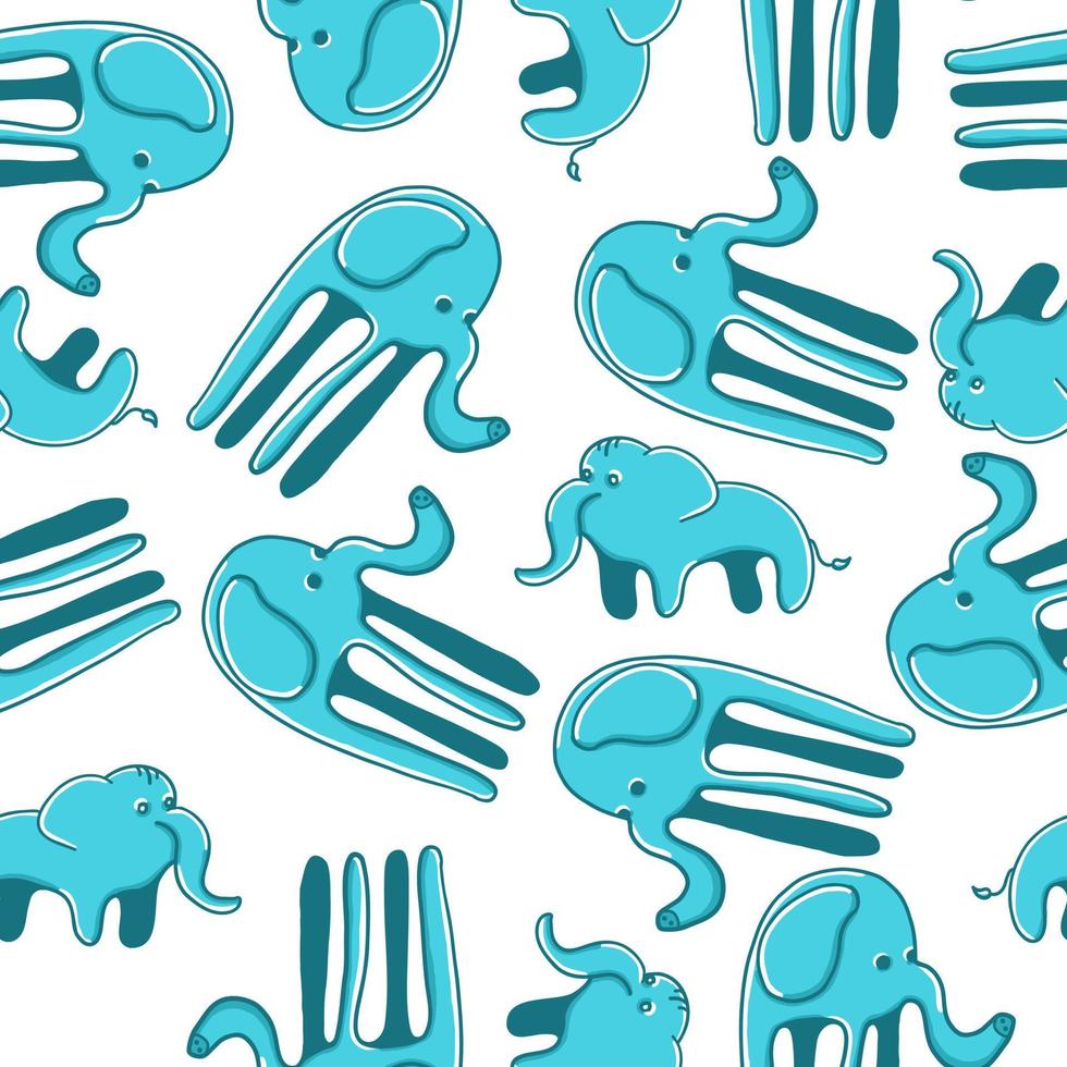 olifanten naadloos patroon. vector illustratie in tekenfilm vlak stijl geïsoleerd Aan wit achtergrond.