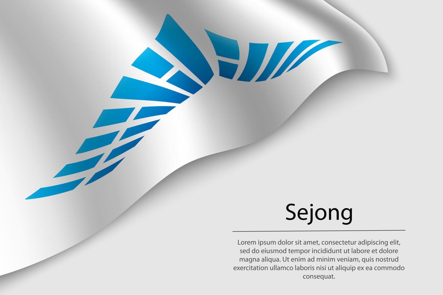 Golf vlag van sejong is een staat van zuiden Korea. vector