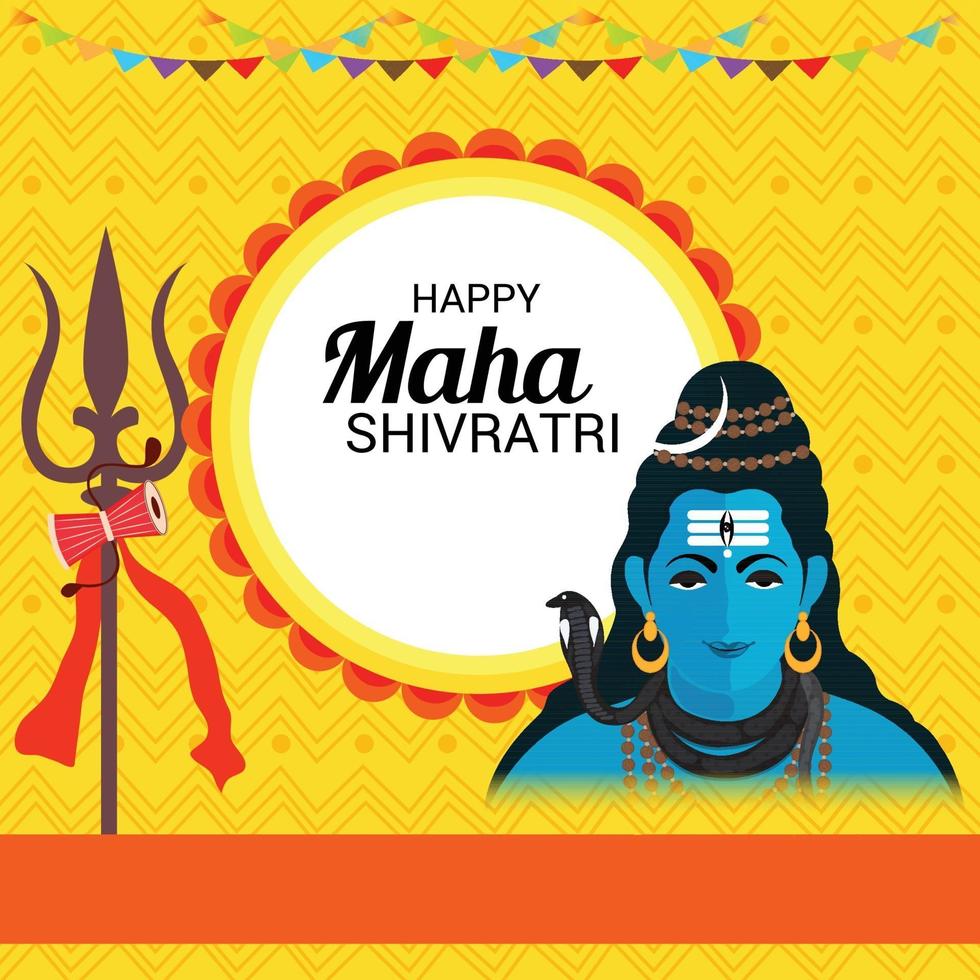 vectorillustratie van een achtergrond voor happy maha shivratri. vector