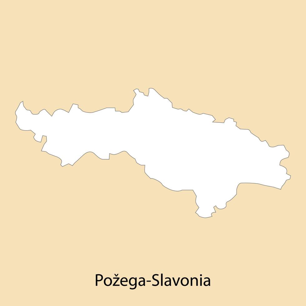 hoog kwaliteit kaart van pozega-slavonië is een regio van Kroatië vector