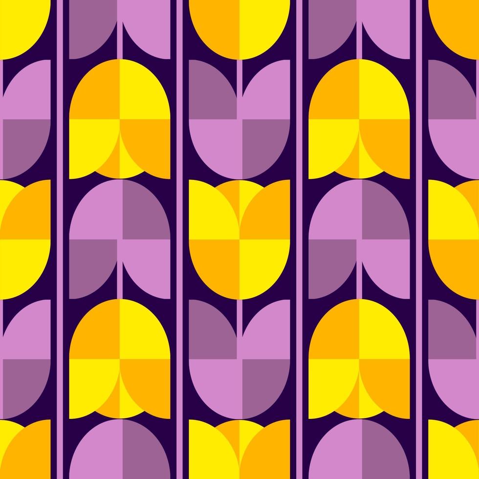 abstract naadloos patroon. geelblauwe bloemen tulpen. vector. bloem patroon vector