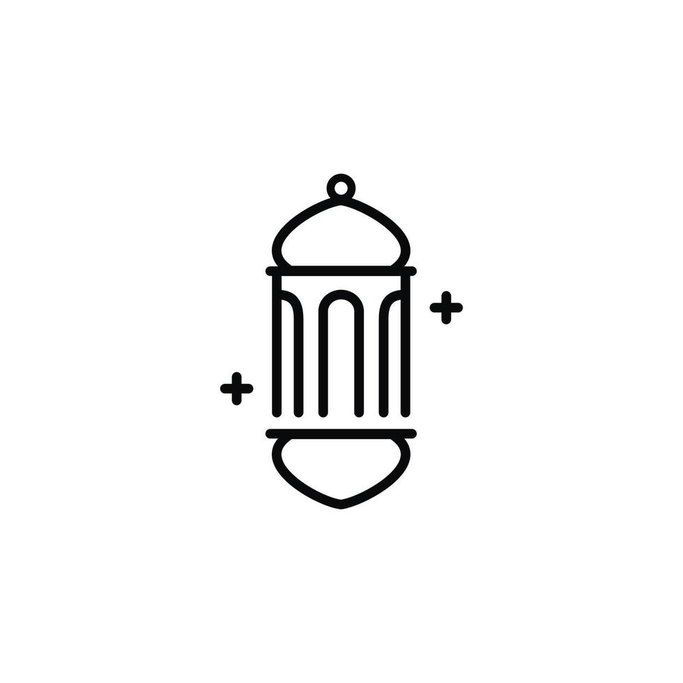 moslim lantaarn lijn icoon geïsoleerd Aan wit achtergrond vector