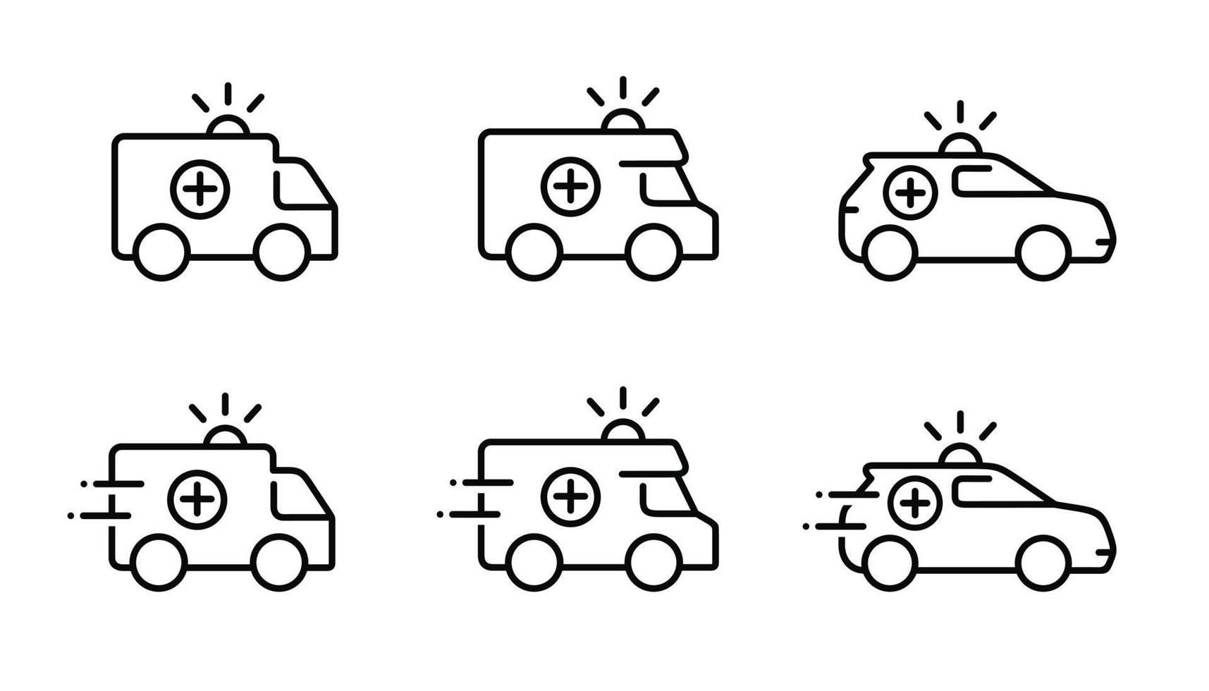 ambulance schets icoon reeks geïsoleerd Aan wit achtergrond vector