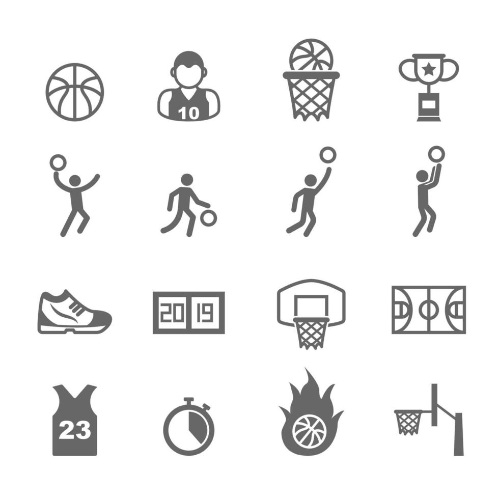 basketbal vector iconen