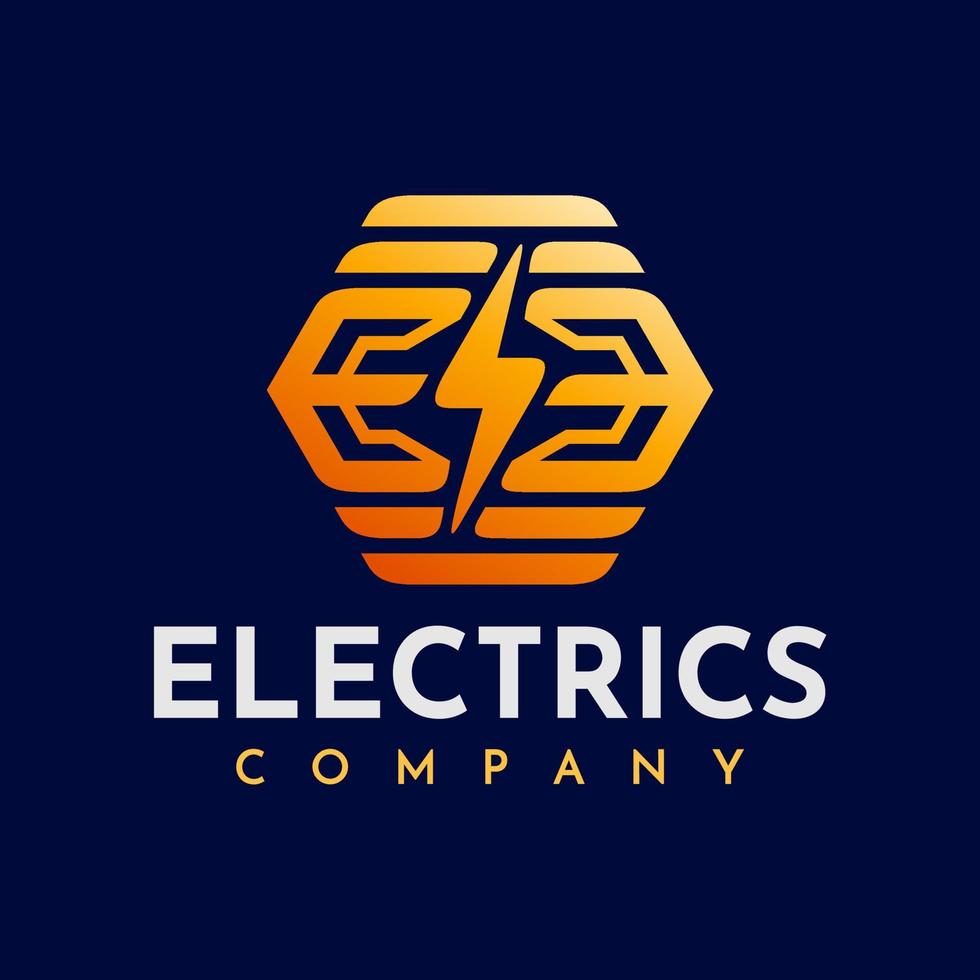 oranje elektrisch brief ee logo ontwerp vector. modern donder eerste e ee logo vector