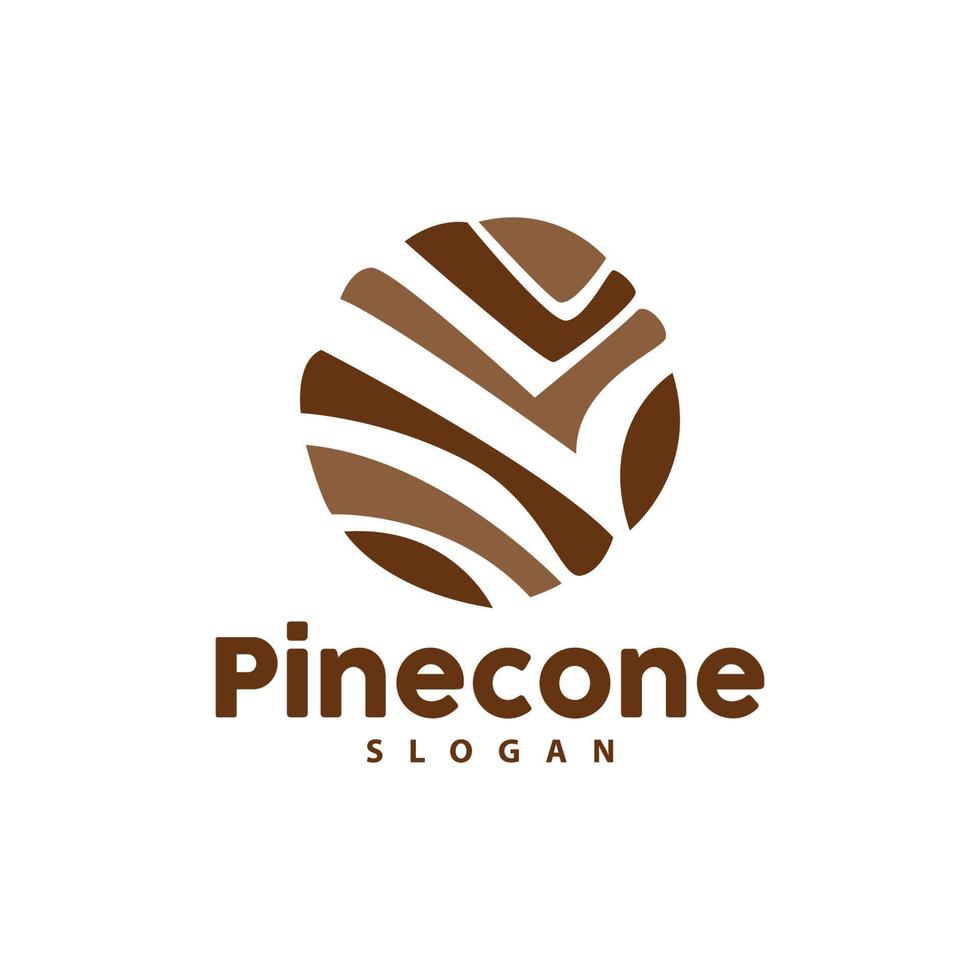 pijnboom ijshoorntje logo, elegant luxe pijnboom gemakkelijk ontwerp, boom eikel- icoon vector, Product merk illustratie vector