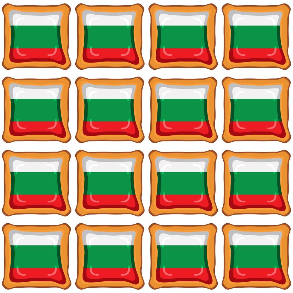 patroon koekje met vlag land bulgarije in smakelijk biscuit vector