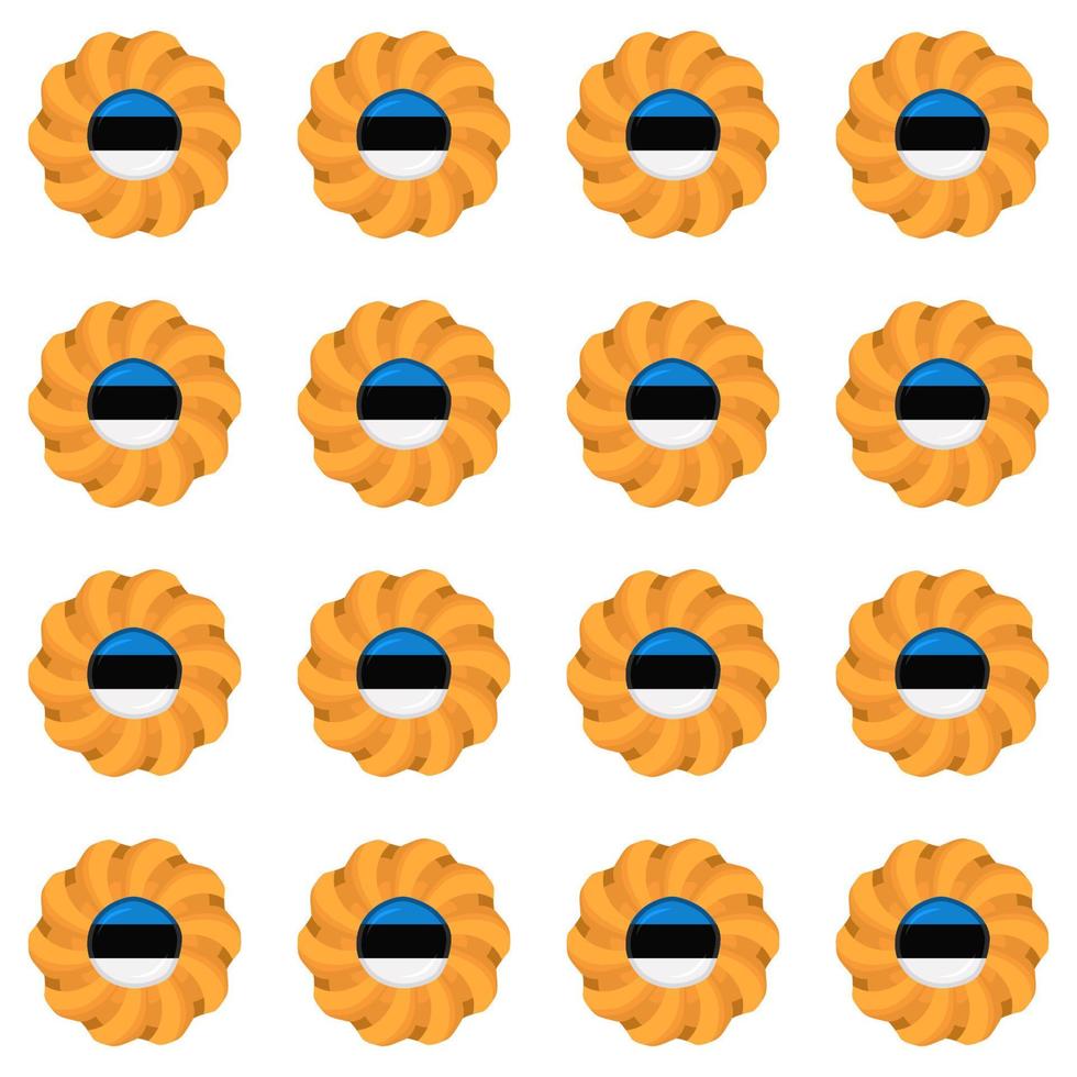 patroon koekje met vlag land Estland in smakelijk biscuit vector