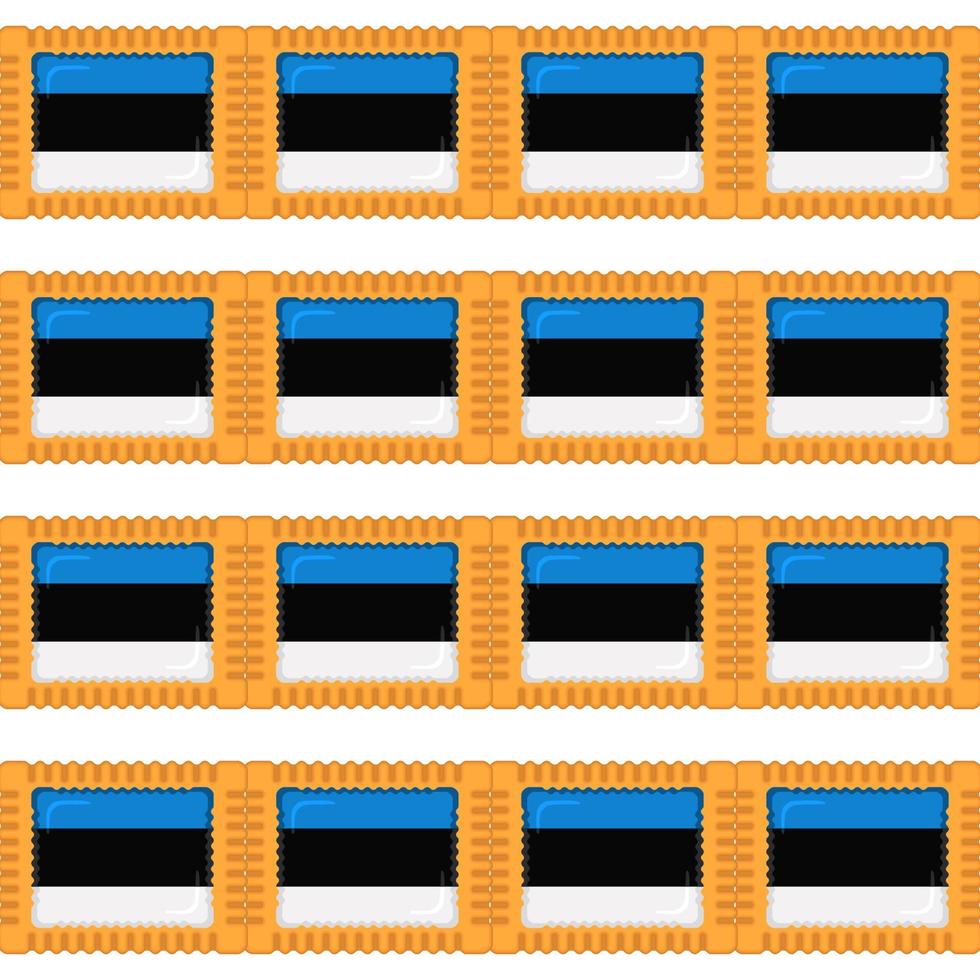 patroon koekje met vlag land Estland in smakelijk biscuit vector