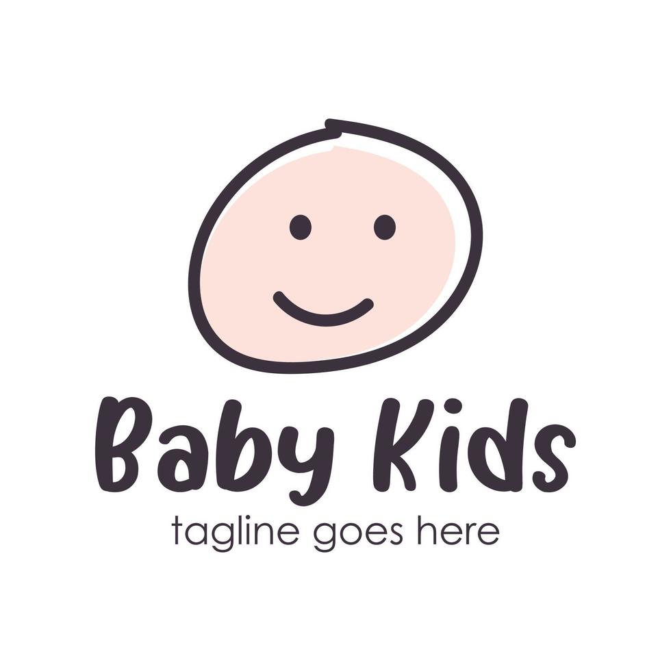 baby kinderen logo ontwerp sjabloon met een baby icoon. perfect voor bedrijf, bedrijf, mobiel, app, enz. vector