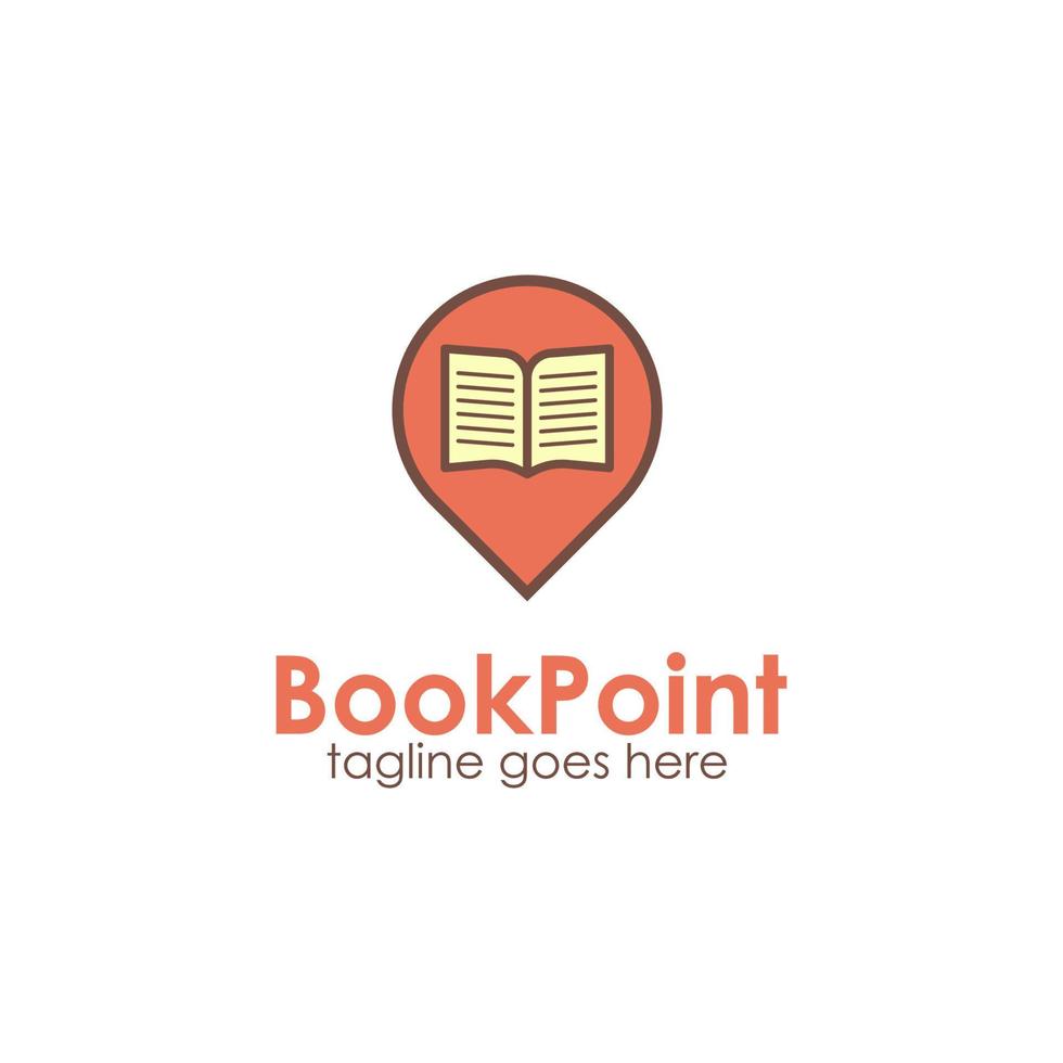 boek punt logo ontwerp sjabloon met boek icoon en punt. perfect voor bedrijf, bedrijf, restaurant, mobiel, app, enz vector