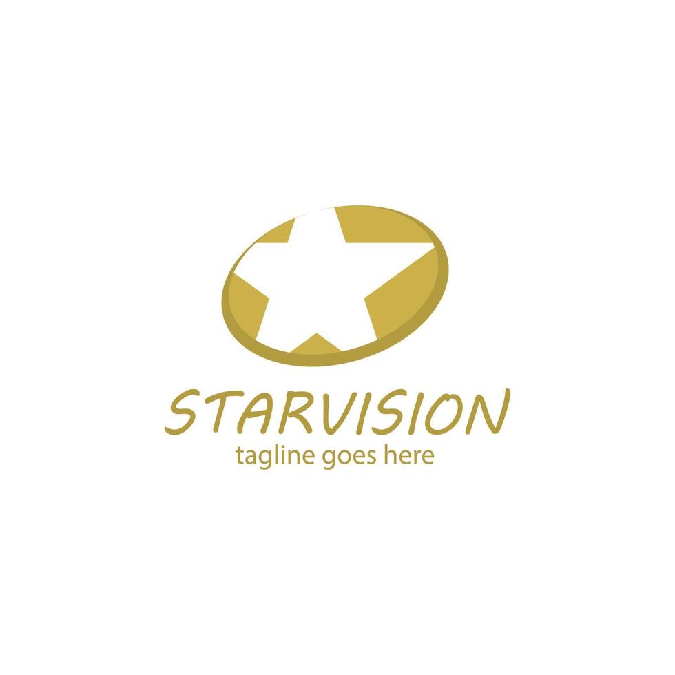 sterrenvisie logo ontwerp sjabloon met ster en embleem. perfect voor bedrijf, bedrijf, mobiel, app, restaurant, enz vector