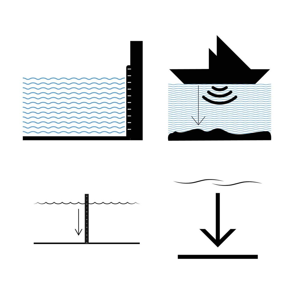 water diepte meter icoon vector