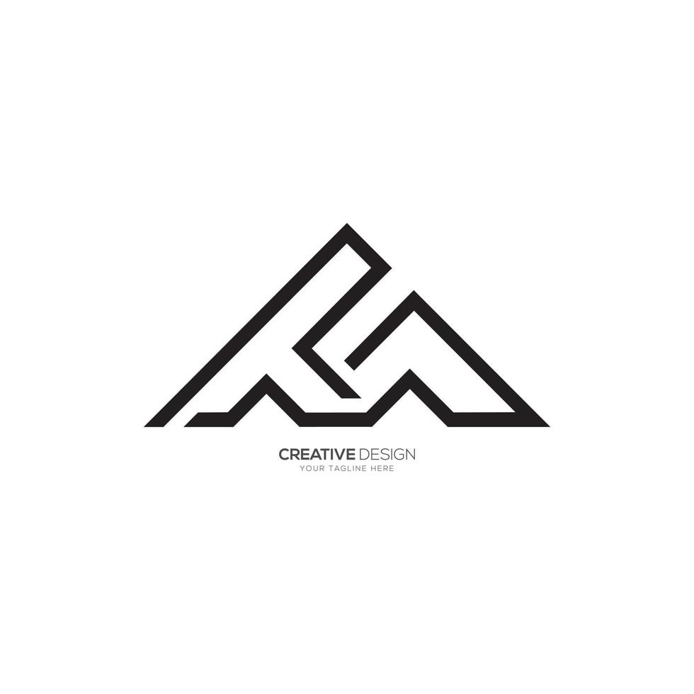 modern lijn kunst brief t m uniek monogram logo vector