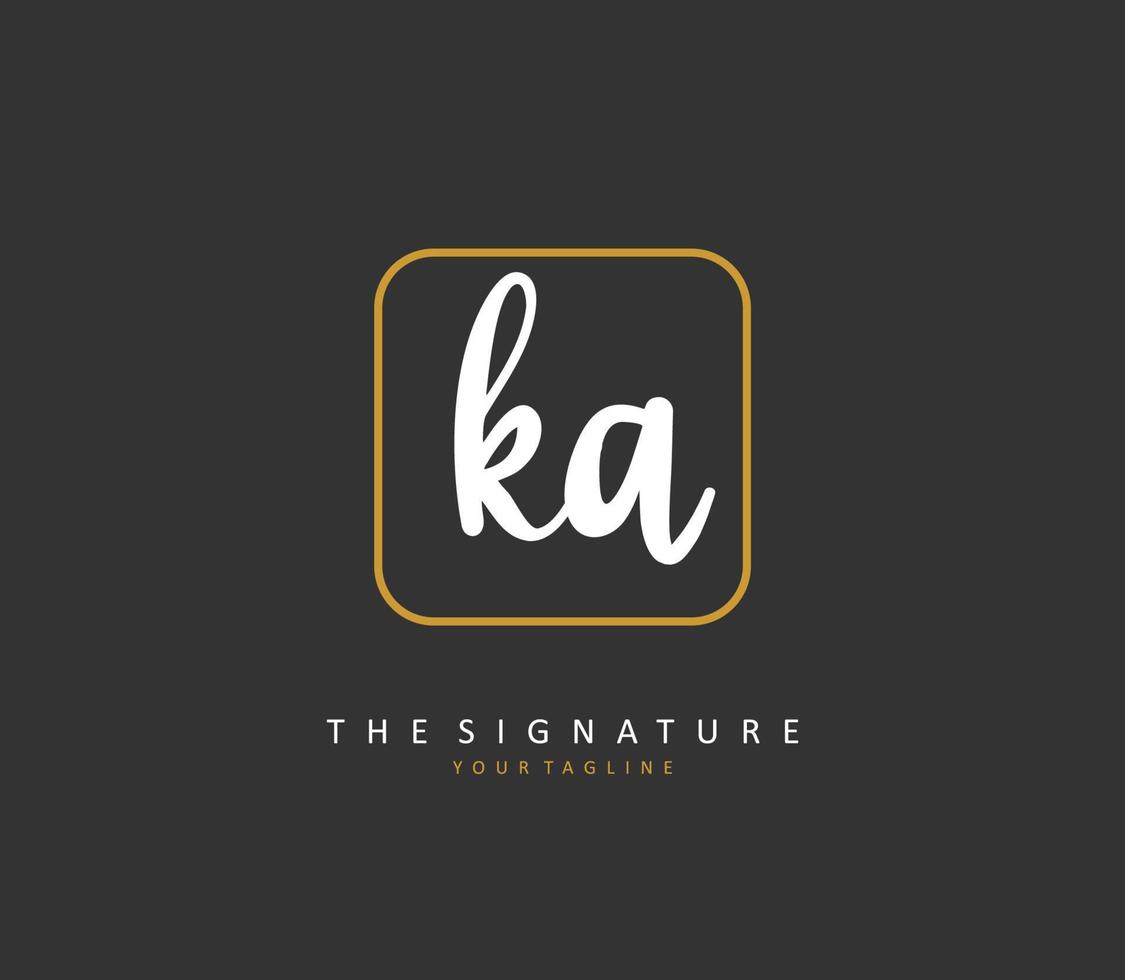 k een ka eerste brief handschrift en handtekening logo. een concept handschrift eerste logo met sjabloon element. vector