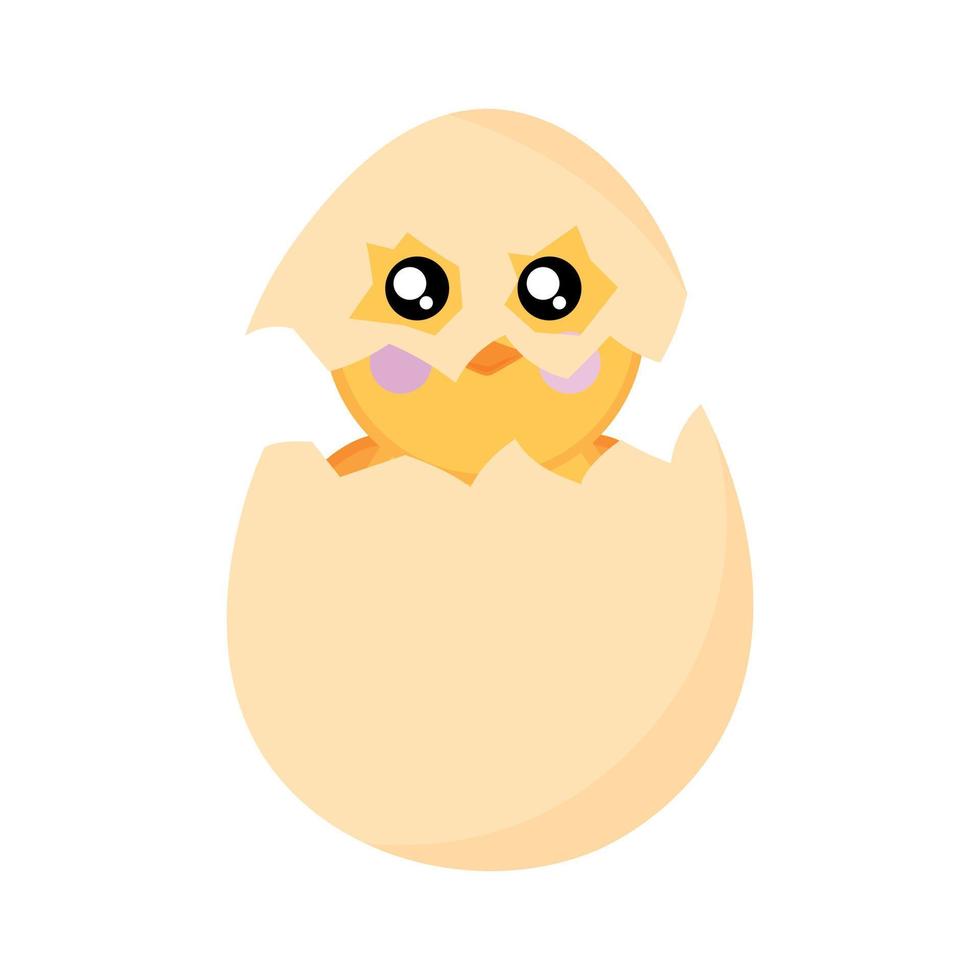 de kip is zittend in een ei schelp in een masker van een schelp vector