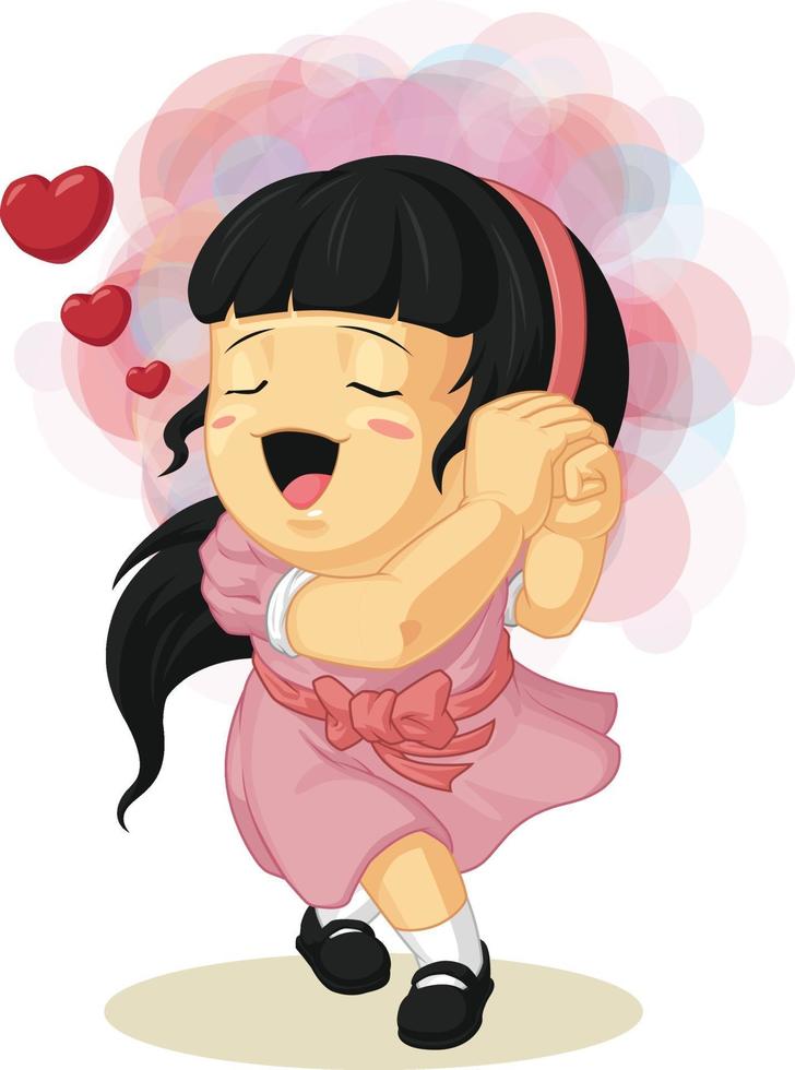 meisje verliefd roze romantische Valentijn cartoon vectorillustratie vector