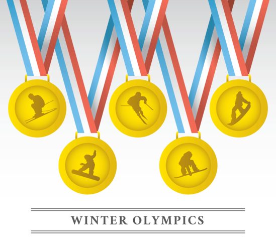 Olympische Winterspelen Medailles Vector