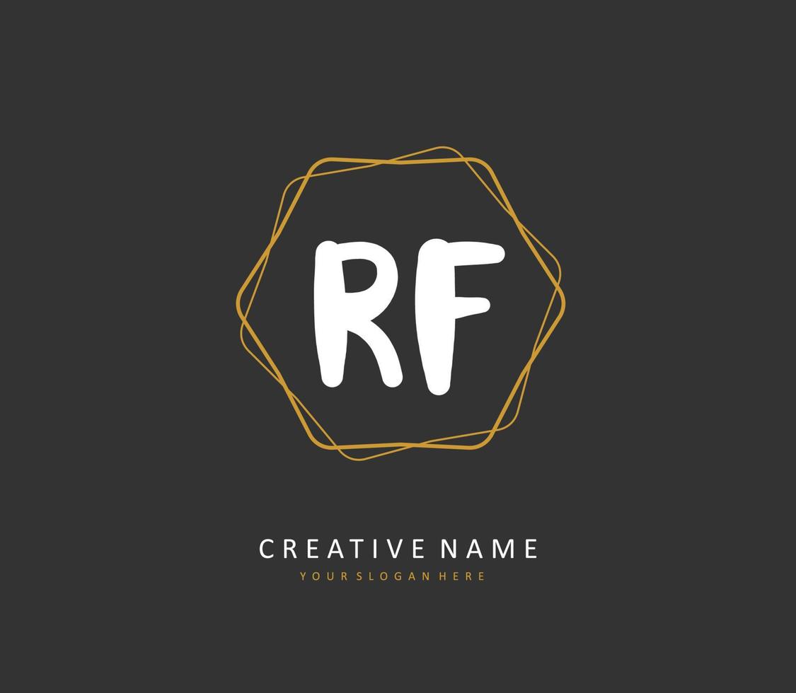 rf eerste brief handschrift en handtekening logo. een concept handschrift eerste logo met sjabloon element. vector