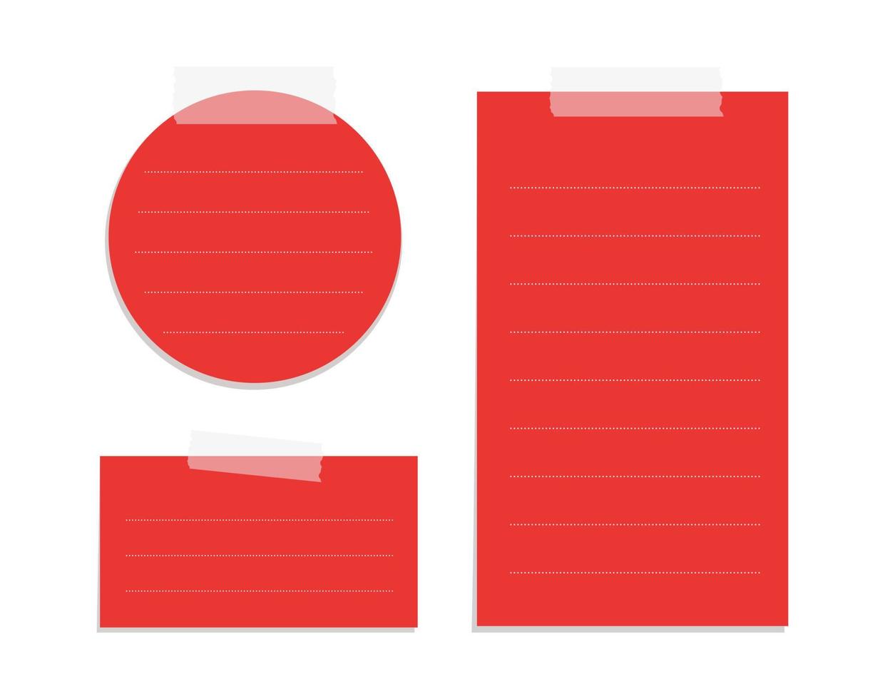 rood kleverig post Notitie sjabloon mockup set. geplakt kantoor memo papier vector illustratie.