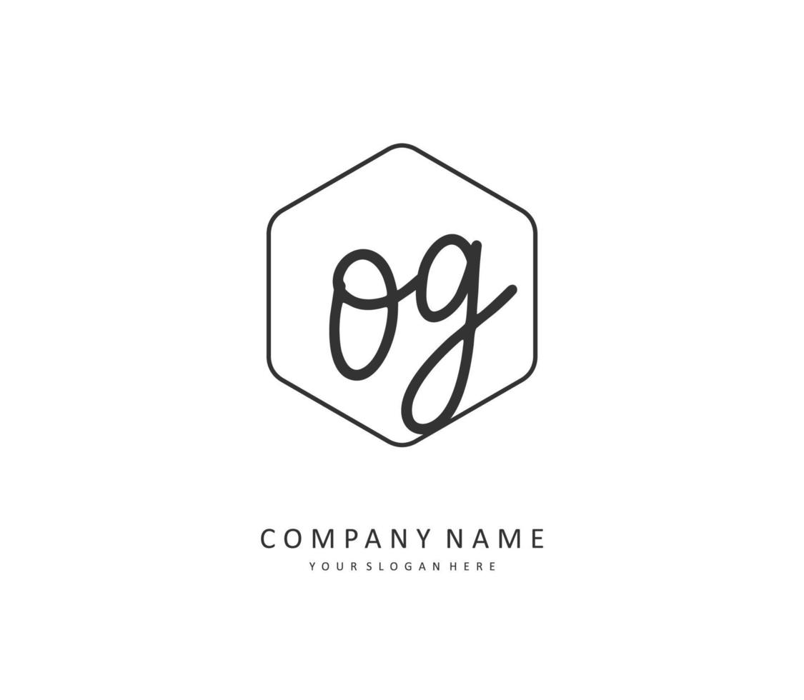 og eerste brief handschrift en handtekening logo. een concept handschrift eerste logo met sjabloon element. vector