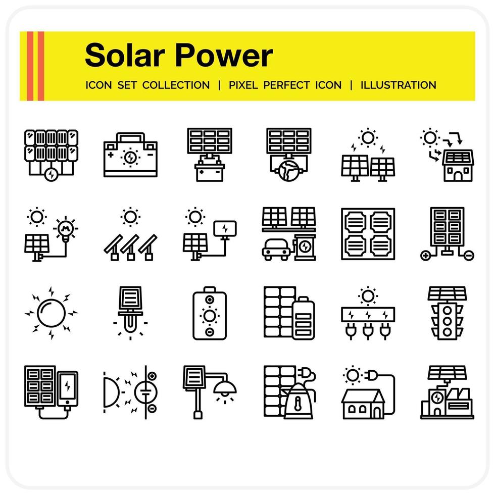 zonne-energie pictogramserie vector