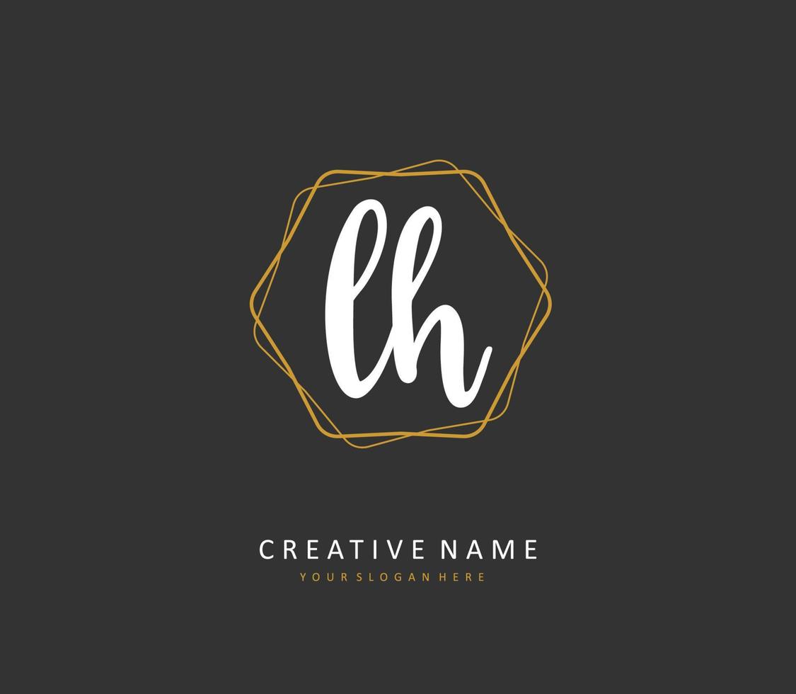 l h lh eerste brief handschrift en handtekening logo. een concept handschrift eerste logo met sjabloon element. vector