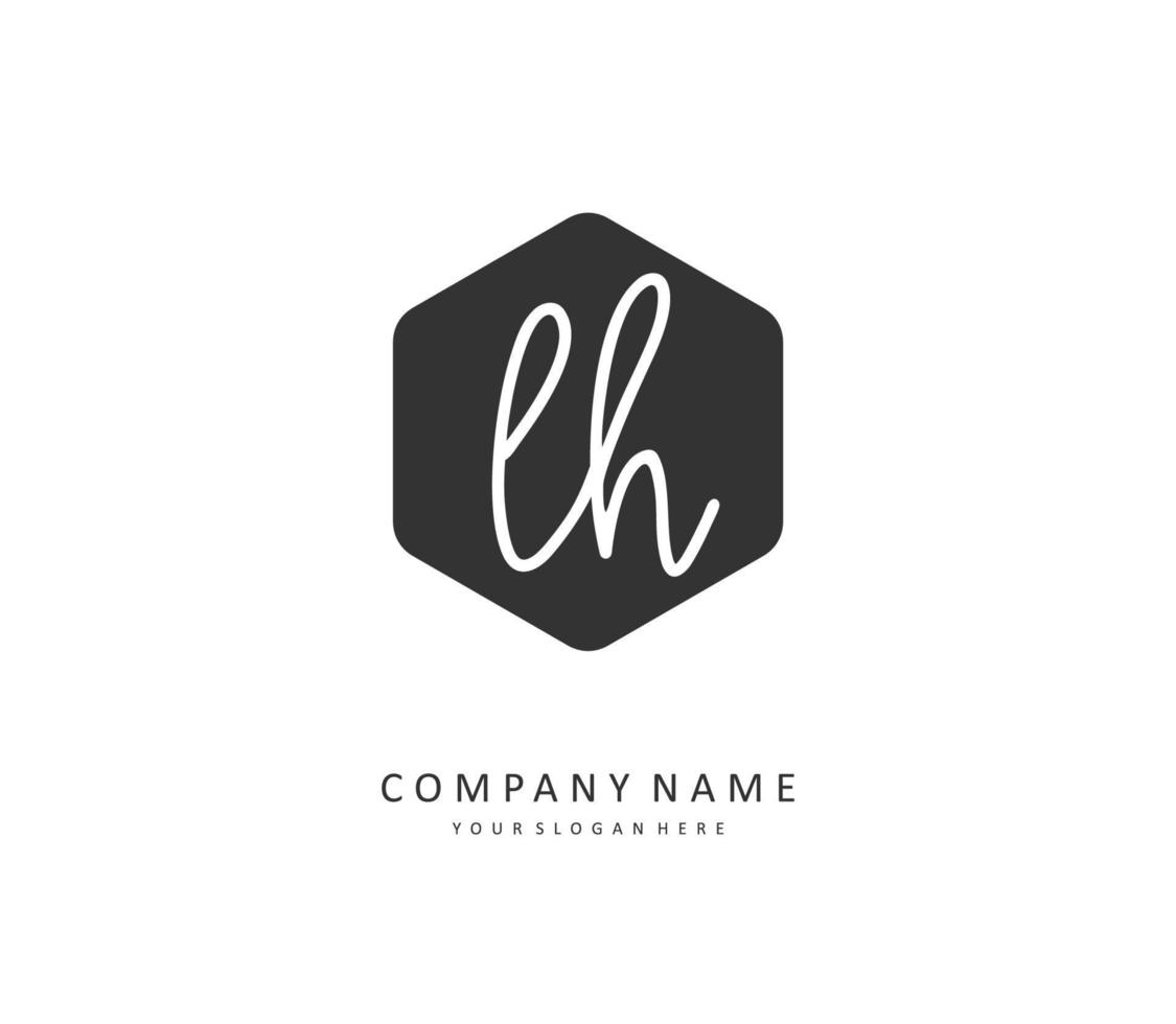 l h lh eerste brief handschrift en handtekening logo. een concept handschrift eerste logo met sjabloon element. vector