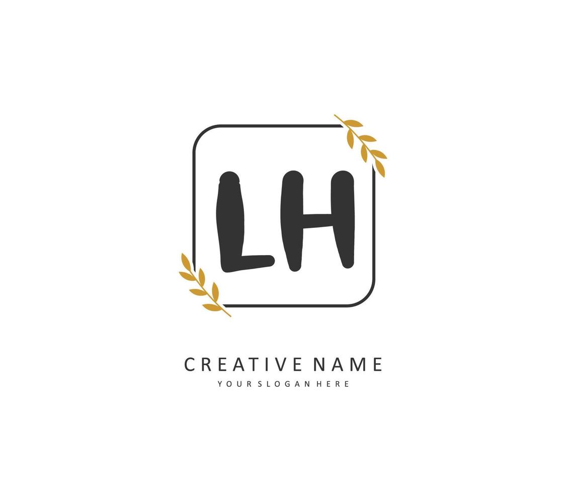 l h lh eerste brief handschrift en handtekening logo. een concept handschrift eerste logo met sjabloon element. vector